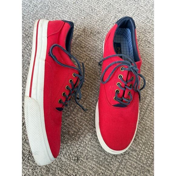 Polo Ralph Lauren Vaugh red canvas sneakers for men size 10.5 - Picture 3 of 10